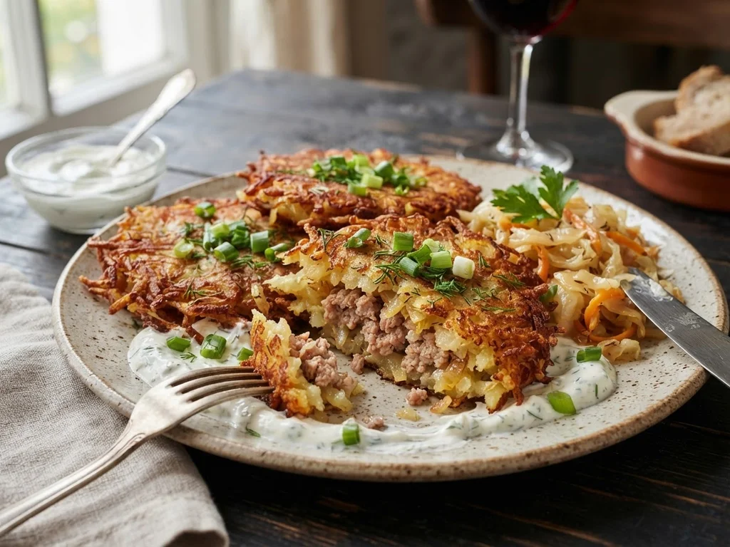 Драники картофельные с мясной начинкой