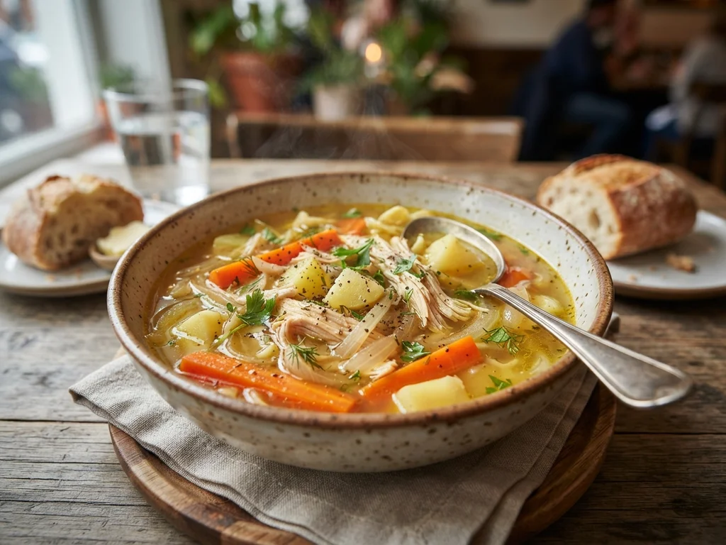 Сырный суп с курицей